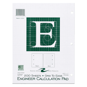 engineering paper 200 sheets grid lines